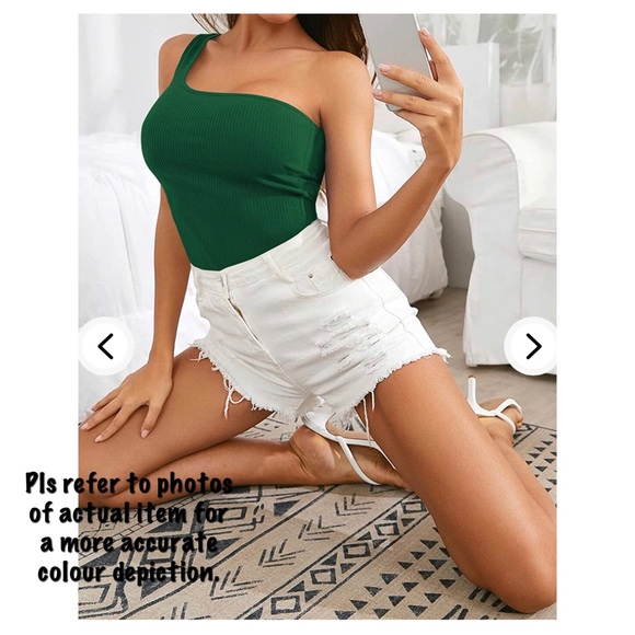 🎉 3/$20 👯♀️Host Pick⚡️ One Shoulder Ribbed Top - Picture 2 of 6